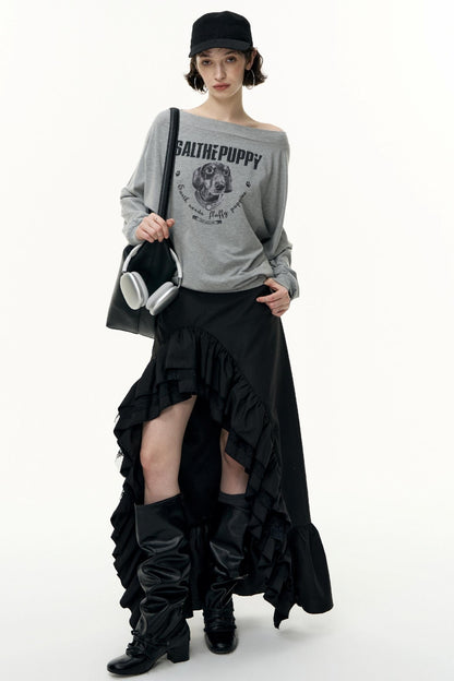 High-Waisted Slimming Long Skirt