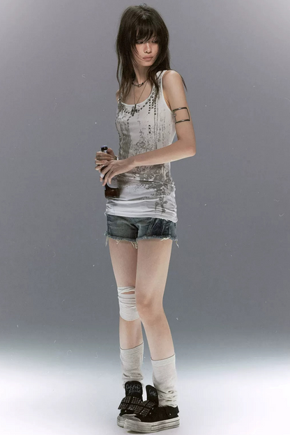 Tribal Feather Print Tencel Camisole
