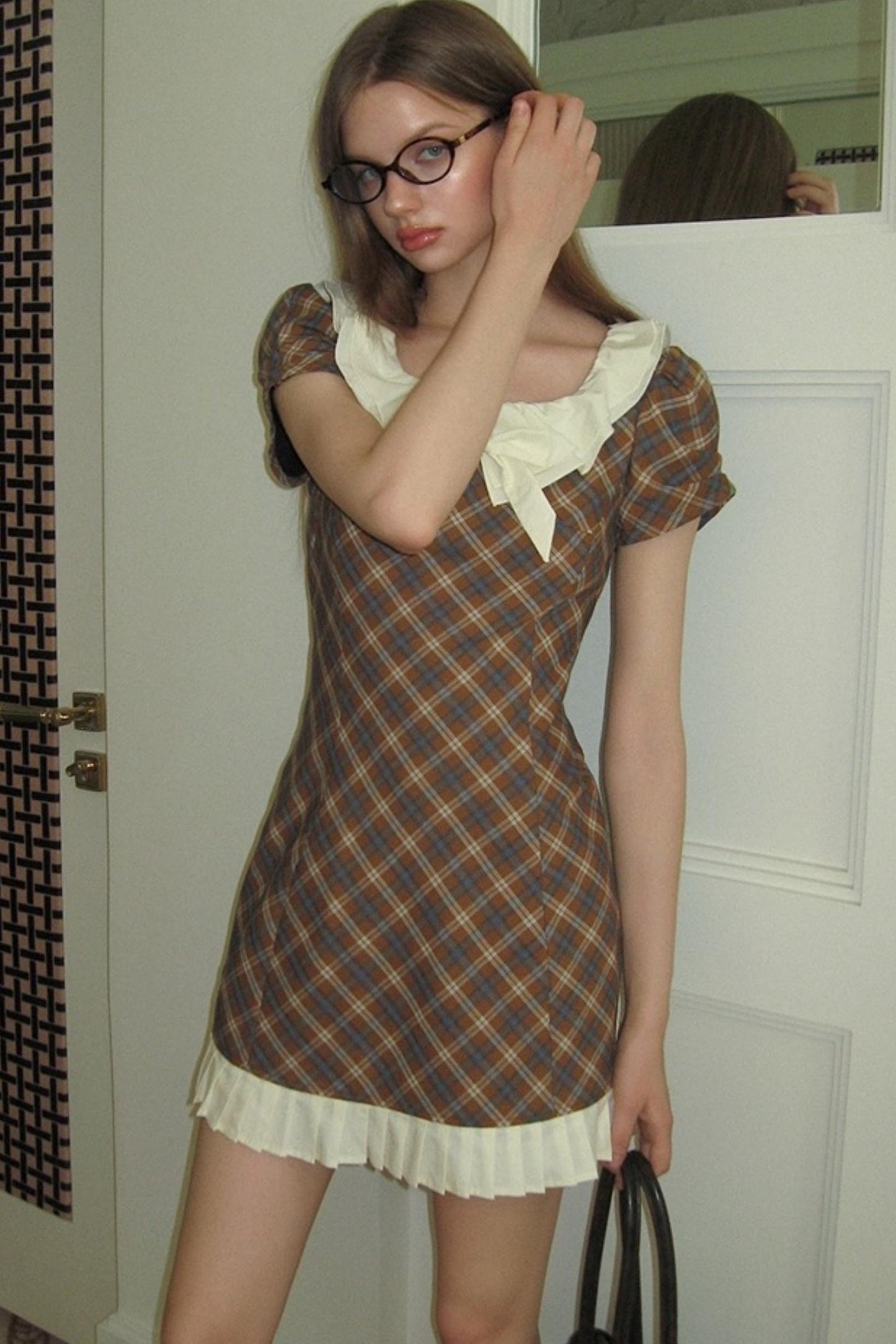 Check A-Line Waist Dress