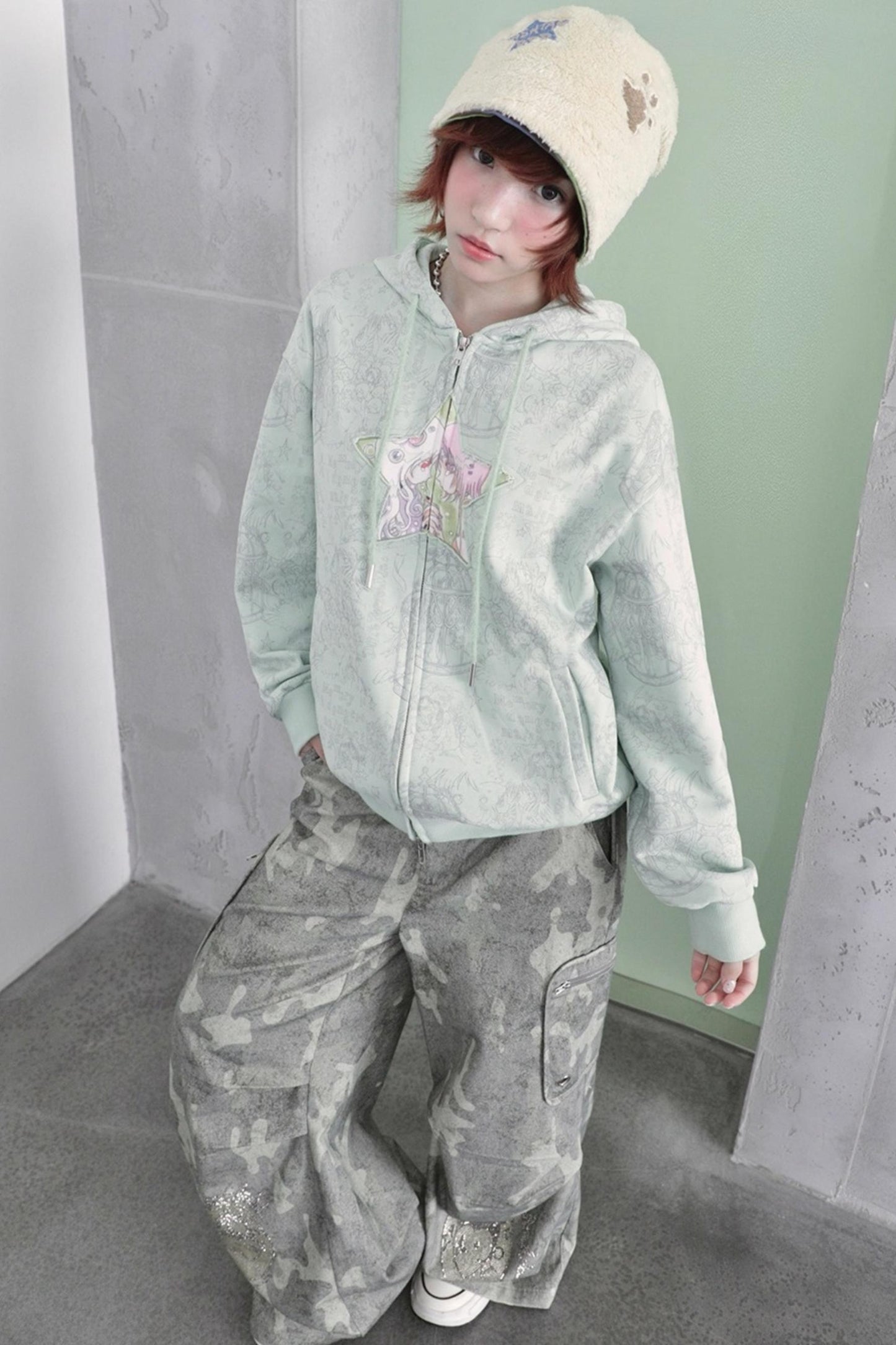 Millennium Green Hooded Sweatshirt Coat