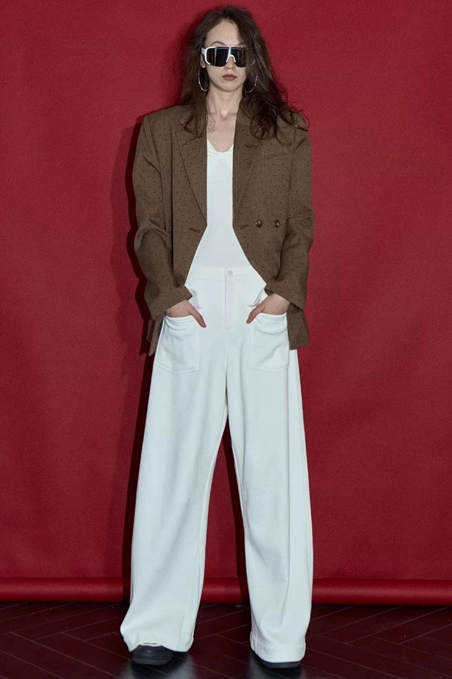 Warm Fleece Wide-Leg Pants