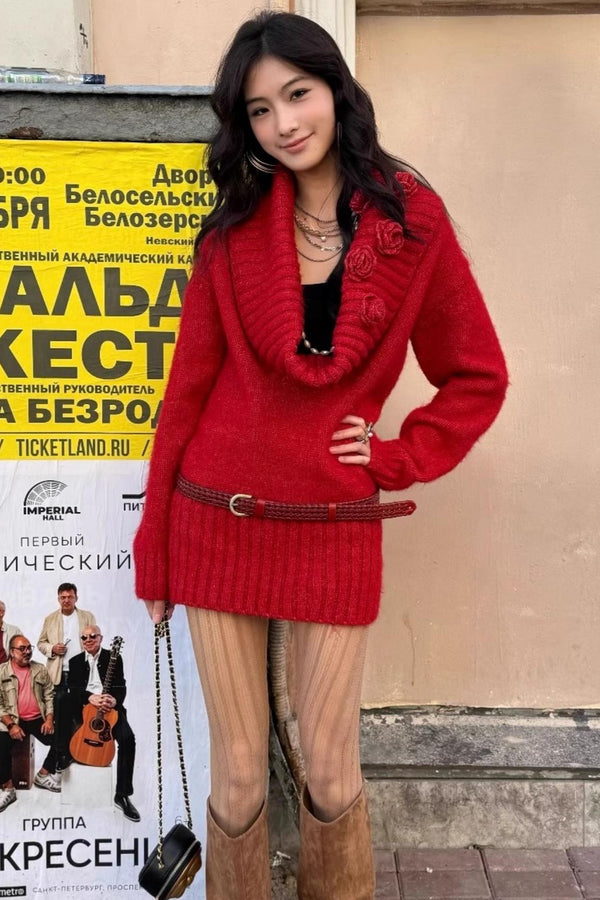 Red Rose Vintage Swing Dress