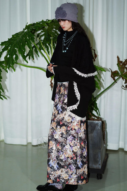 Vintage Paneled Lace Cropped Cardigan Coat