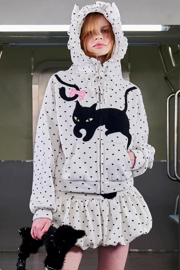 Love Polka Dot Cat Ear Jacket