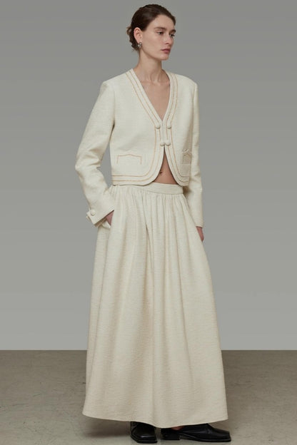 Vintage V-Neck Short Suit Set-Up