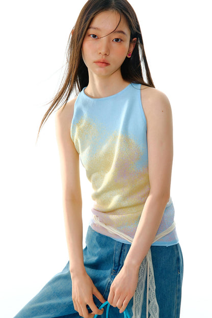 Sunrise Cloud Jacquard Sleeveless Vest