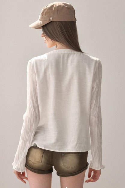 Ruffled Vintage White Shirt