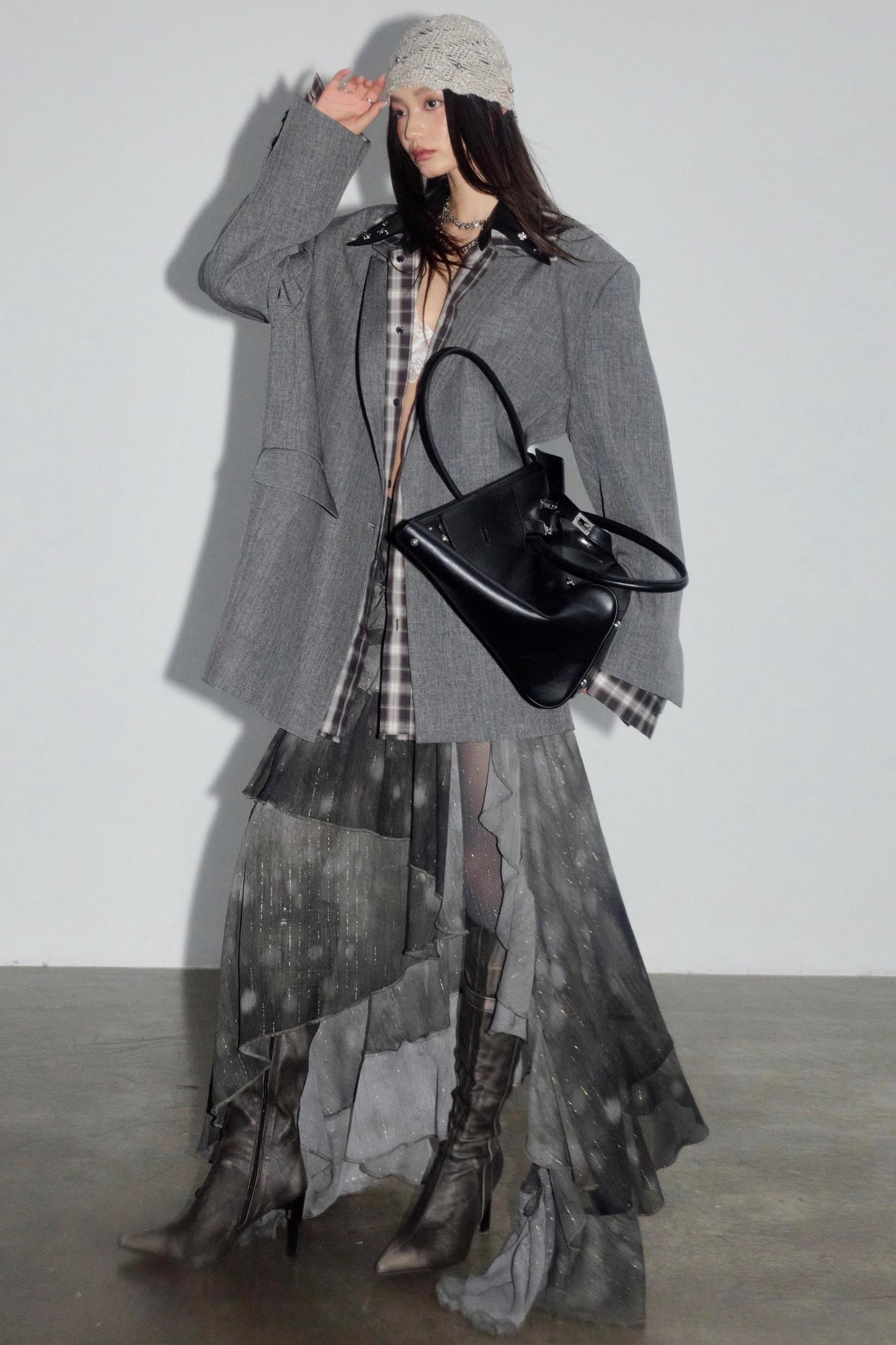 Forest Chiffon Ruffle Skirt