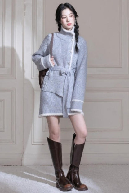 Blue Island Floral Wool Suit Set-up