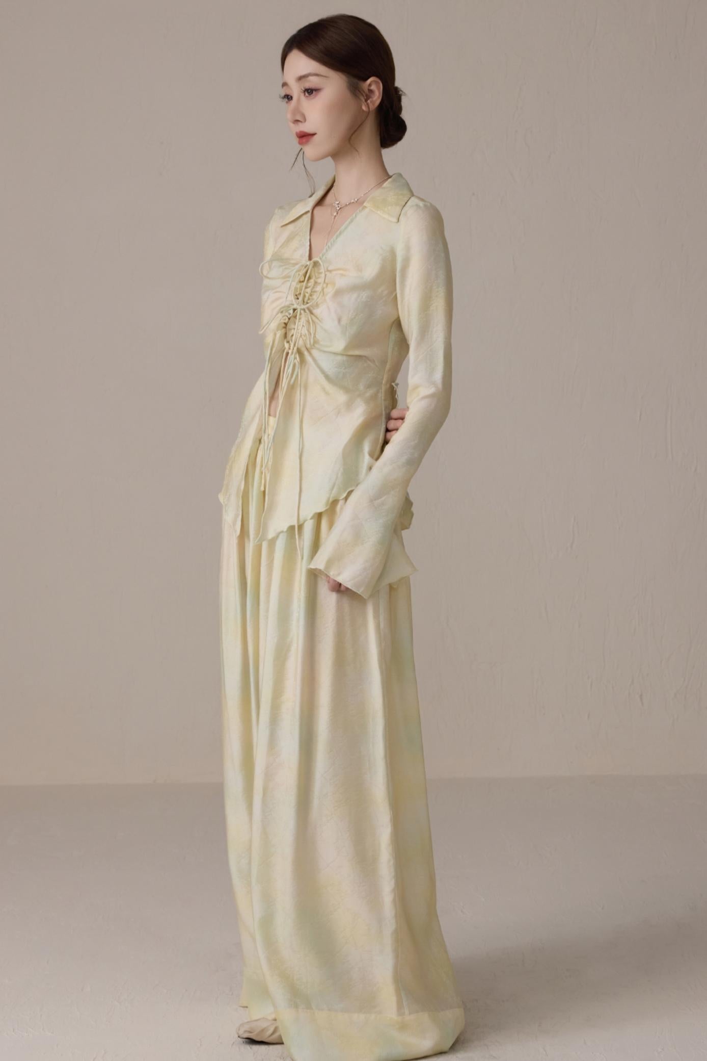 Romantic Silk Tie Cardigan