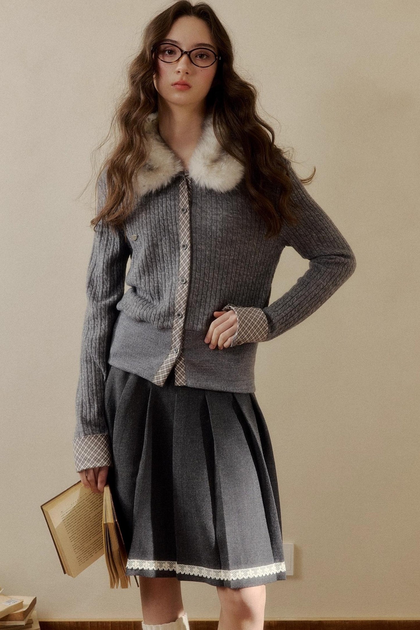 Retro Reindeer Plaid Sweater