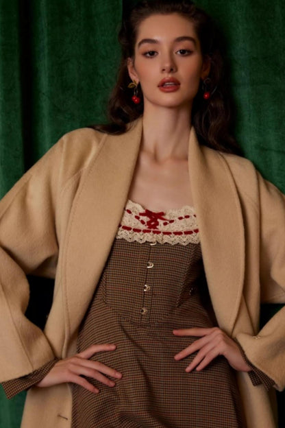 French Retro Houndstooth Dress