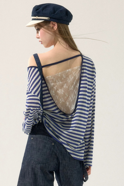 Versatile Striped Cover-Up Top