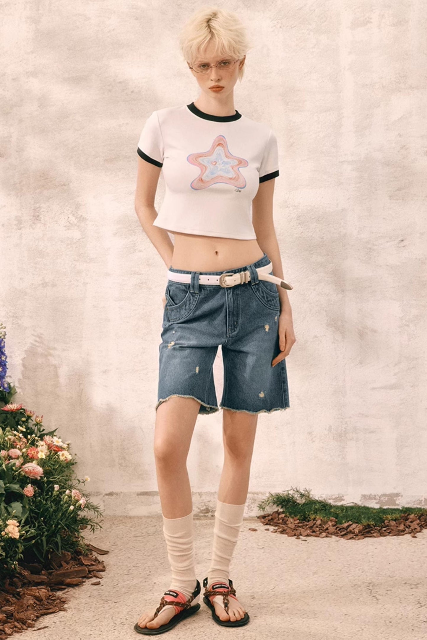 Summer Distressed Denim Shorts