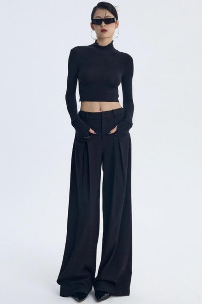 Intellectual Black Pleated Pants