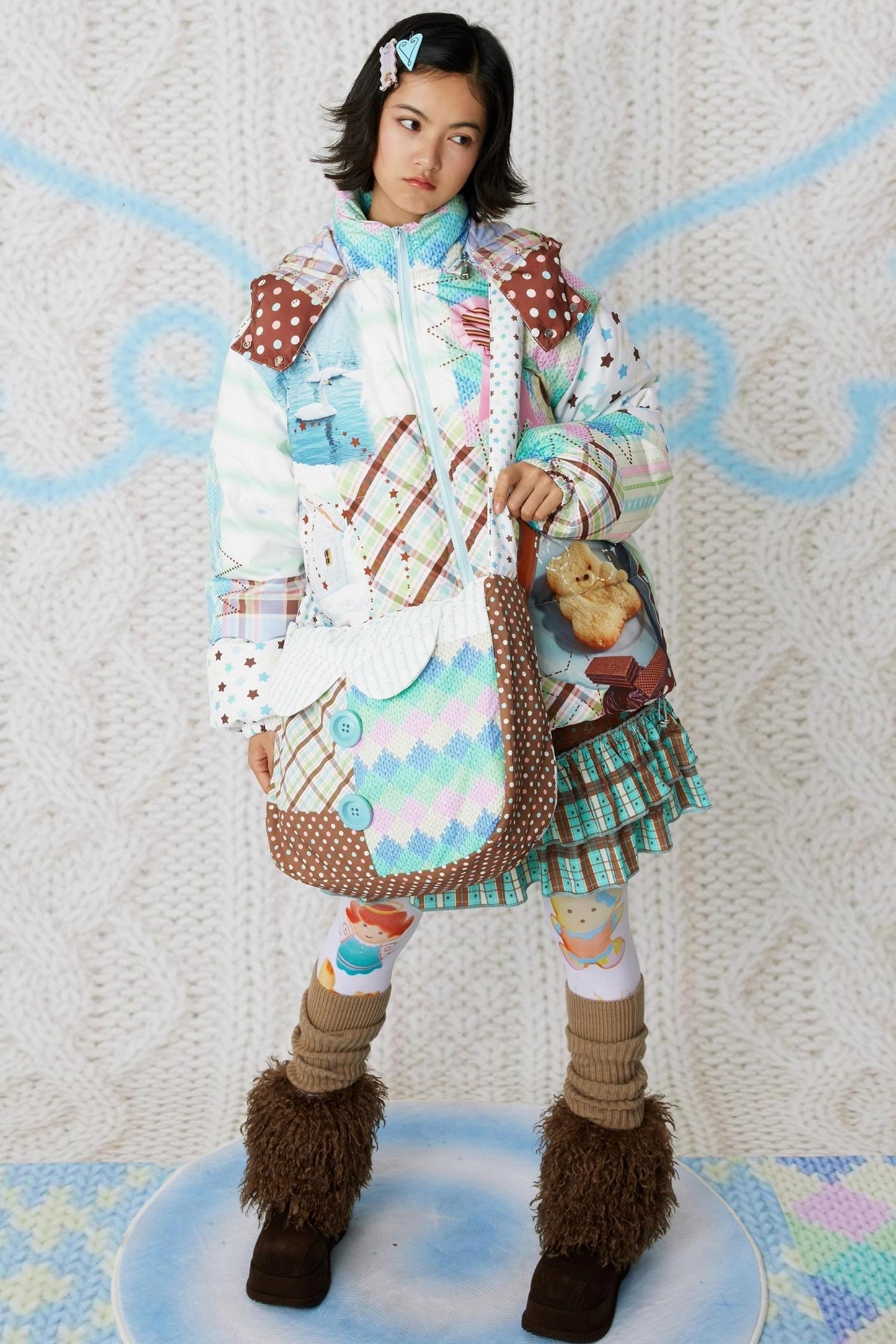 Two-Color Quilted Cotton Bag