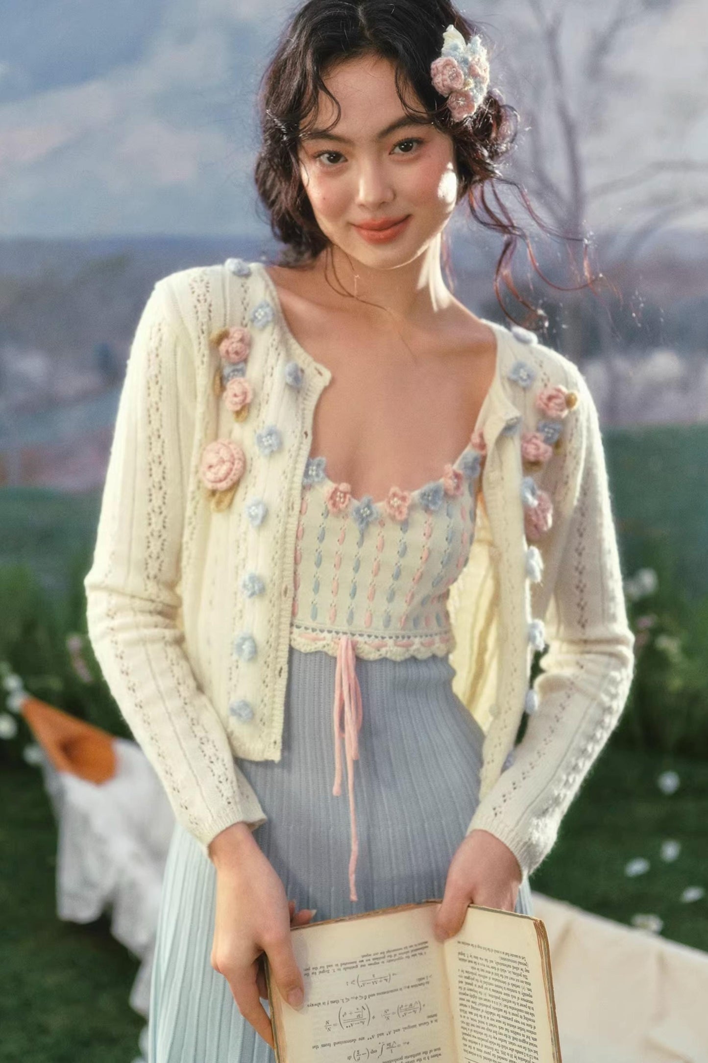 French Country Rose Knit Dress Set-Up