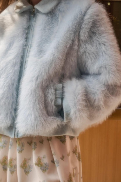 Baby Blue Fur Coat