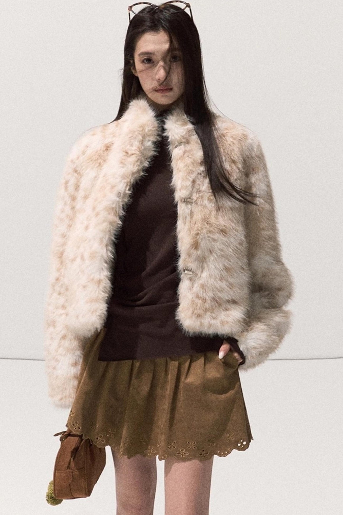 Leopard Print Fur Coat set-Up