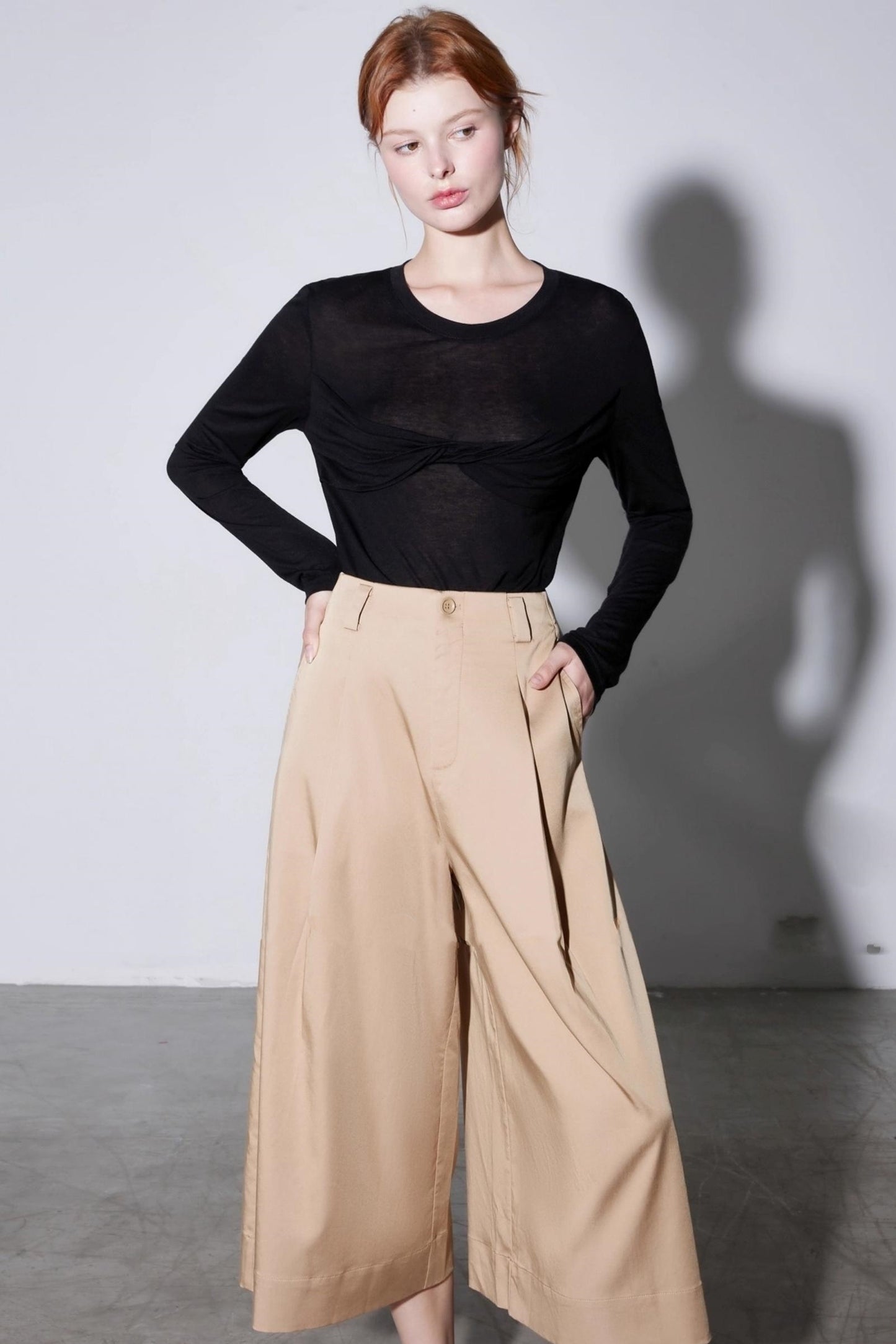 Cool Tencel High-waisted Wide-leg Pants
