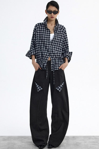 Deconstructed Matte Black Cargo Pants