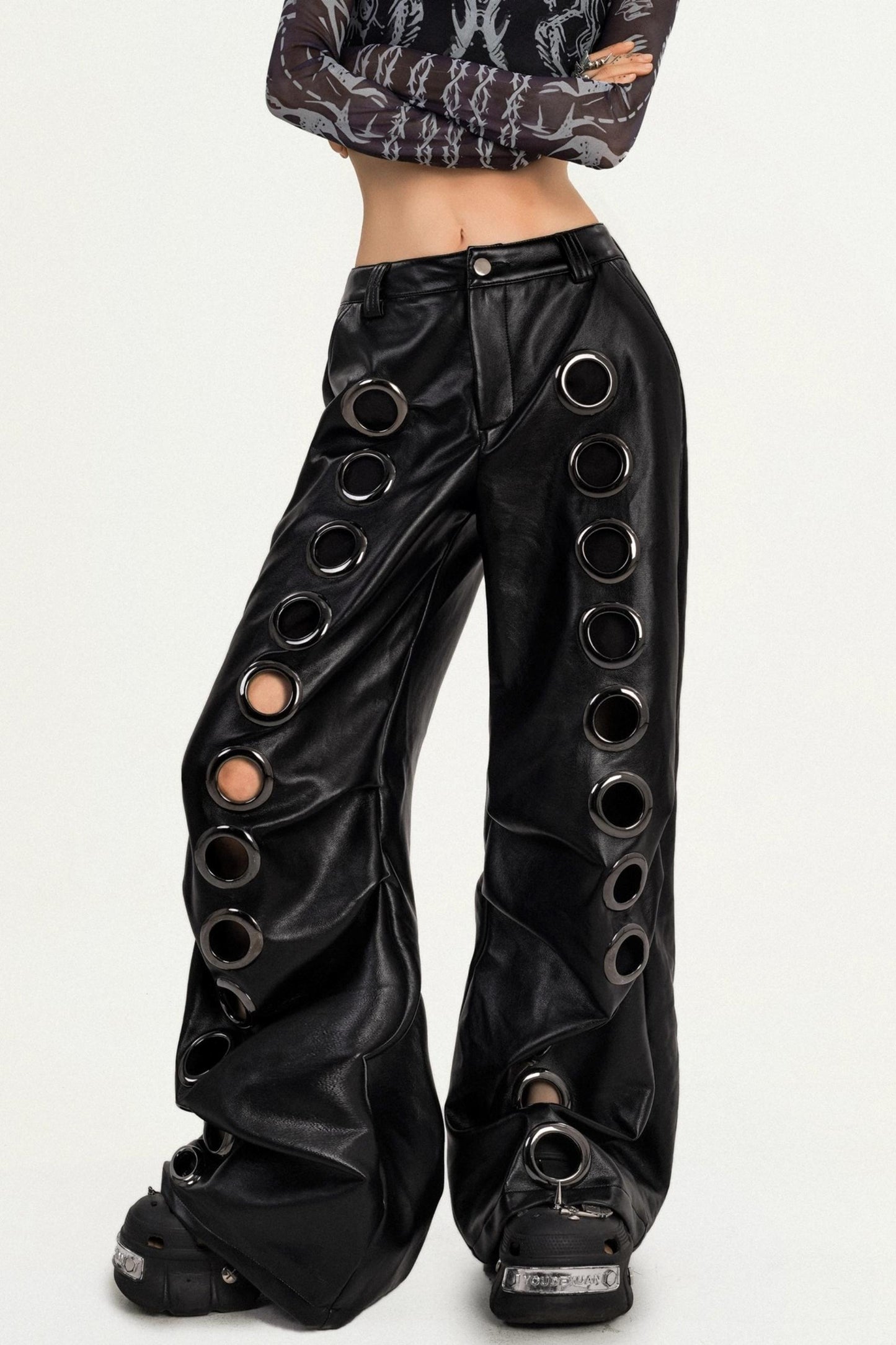 Personality Dark Punk Leather Trousers