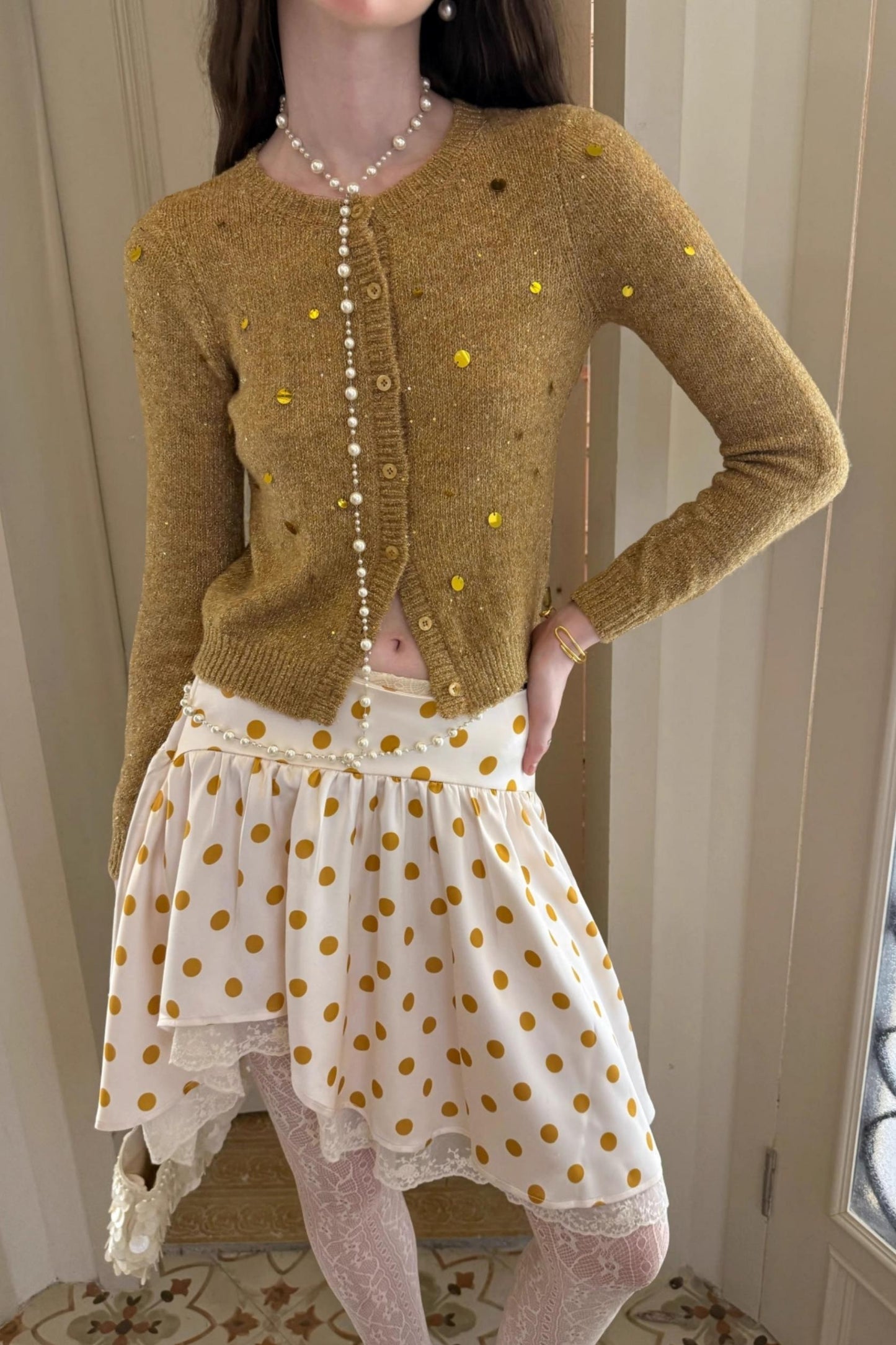 Sweet Retro Crew Neck Cardigan