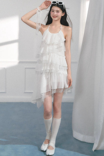 Summer Mesh Slip Dress With Skirt Set-Up