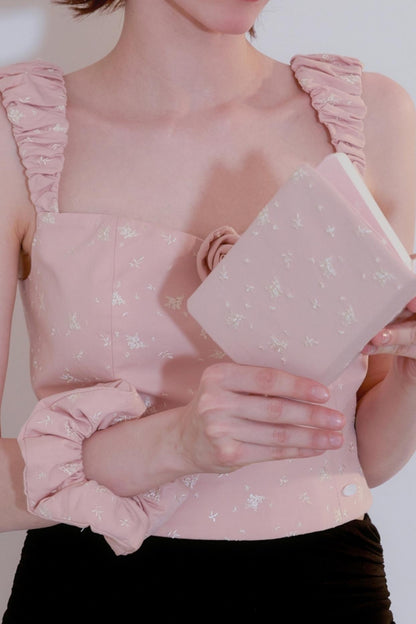 Handmade Rose Stitch Fabric Journal Notebook