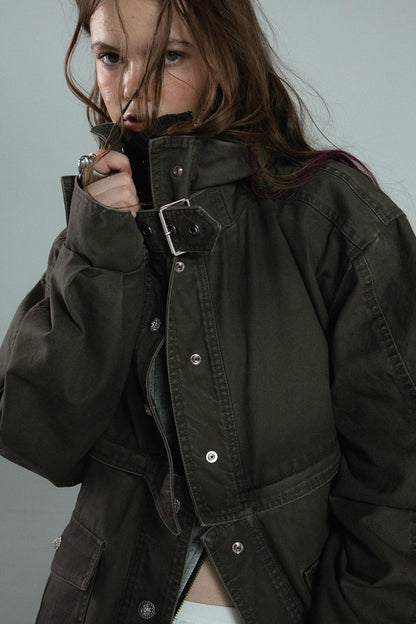 Detachable Two-Way Cargo Cotton Coat