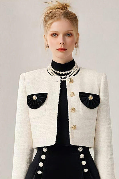 Velvet Studded Jacket Shorts Set-Up