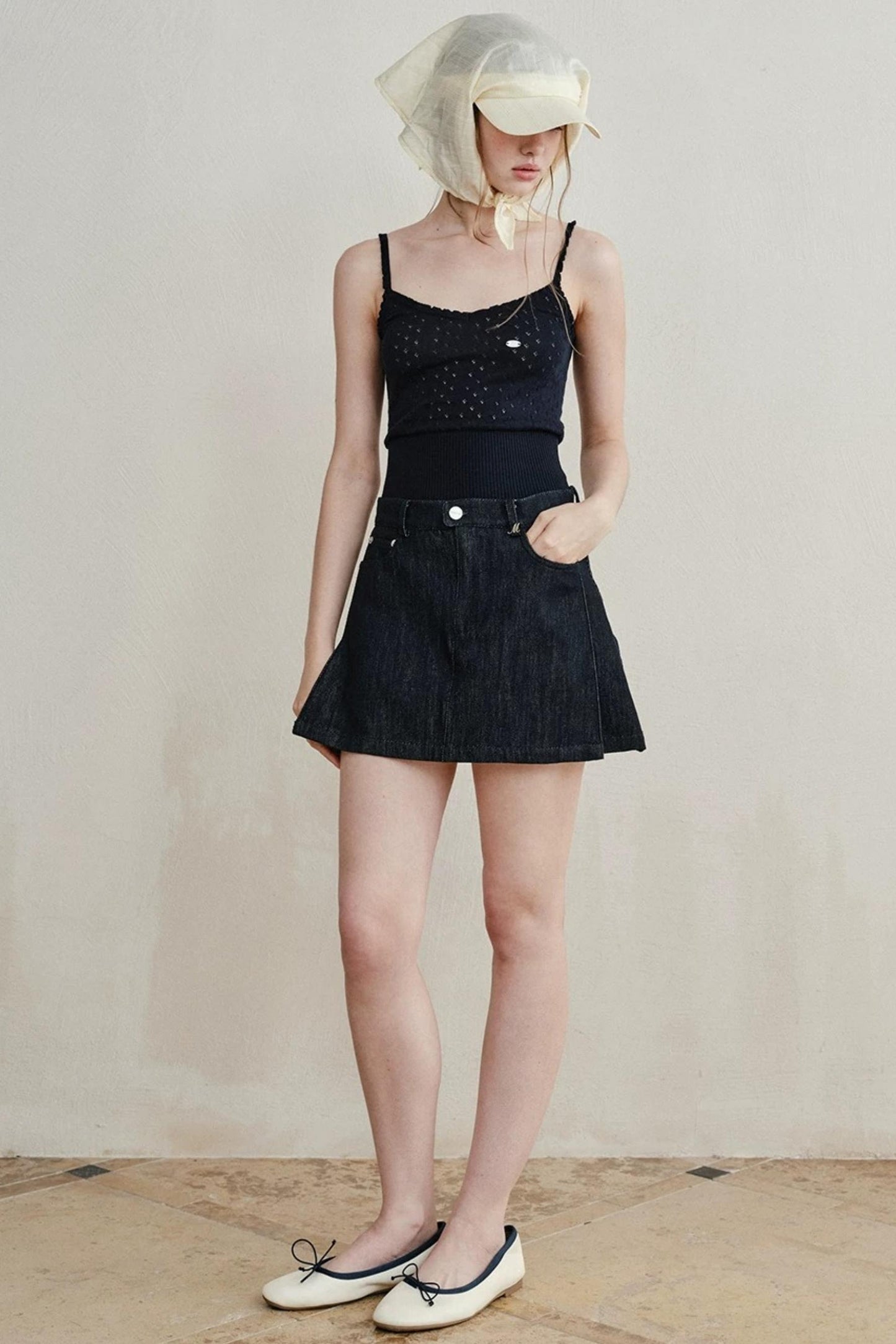 Retro Denim A-Line Skirt