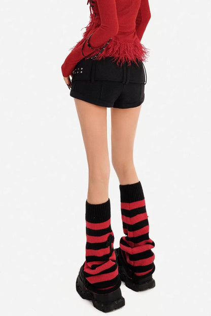 Retro Winter Waist-Cinching Shorts