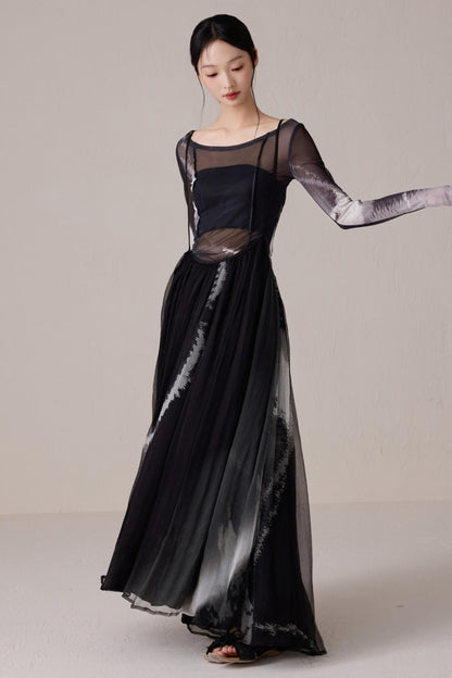 Chic Black Silk T-Shirt Dress