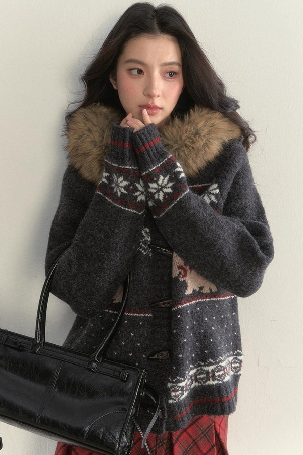 Retro Fair Isle Knitted Sweater Set-Up