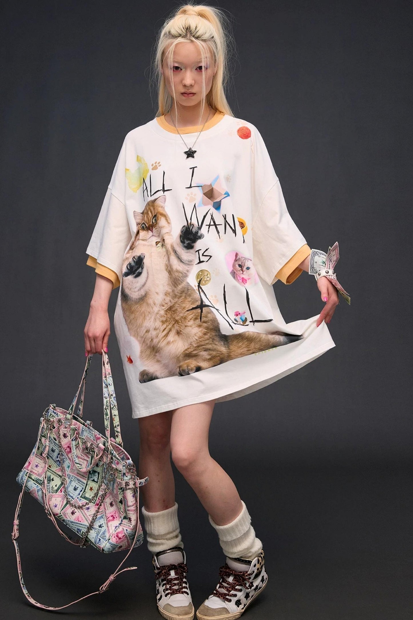 Cat Print T-Shirt