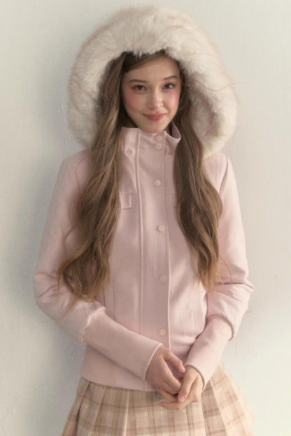 Vintage Fur Collar Fleece Jacket