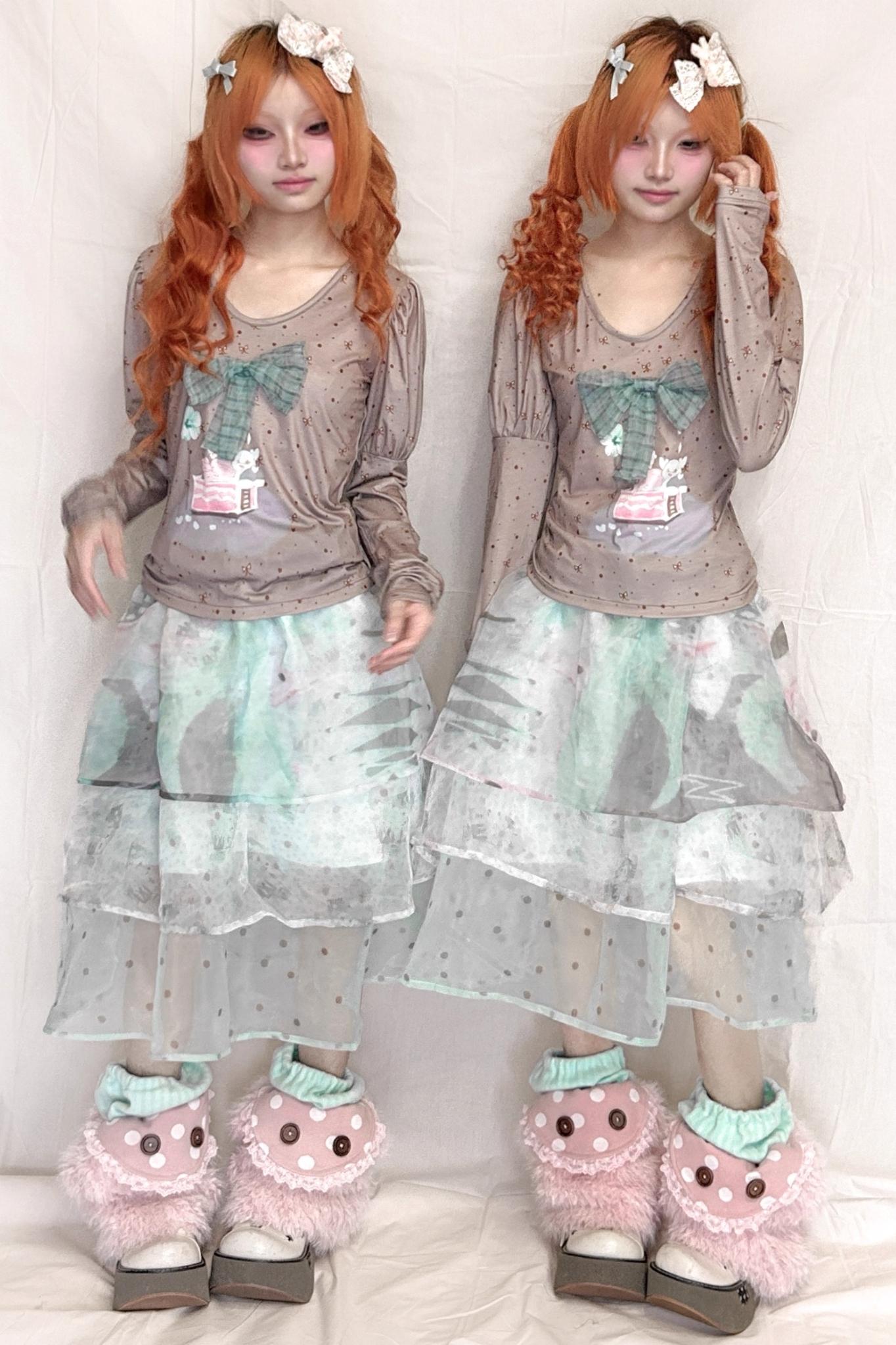 Bubble Long-Sleeved Top