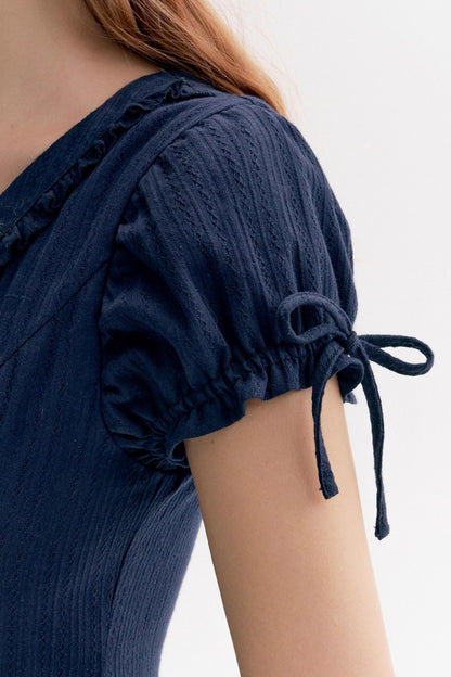 French Texture Lace V-Neck A-Pendulum Dress