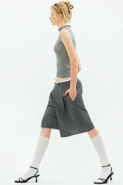 Tencel Wool Pleated Pants