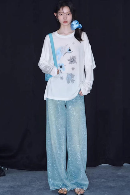 Bird and Floral Tencel Blouse