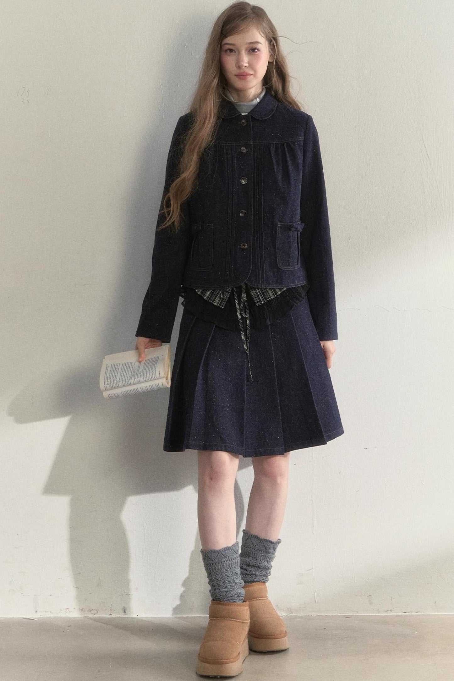 Retro Dot Denim Jacket Set-Up