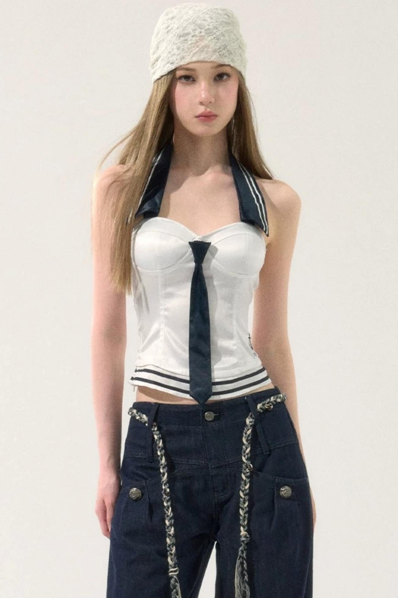 Pure Desire Navy Tube Top