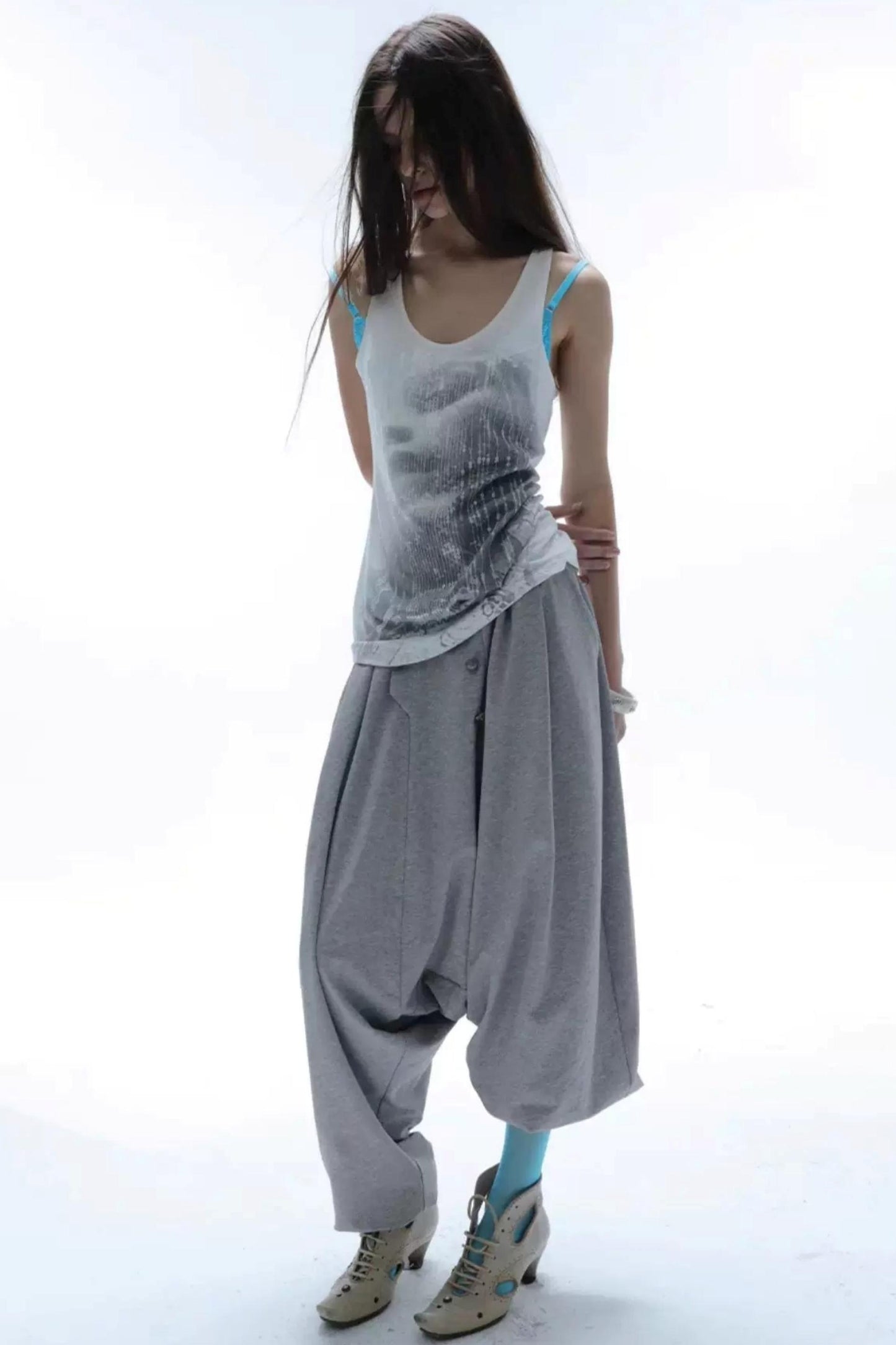 Retro Knit Harem Pants