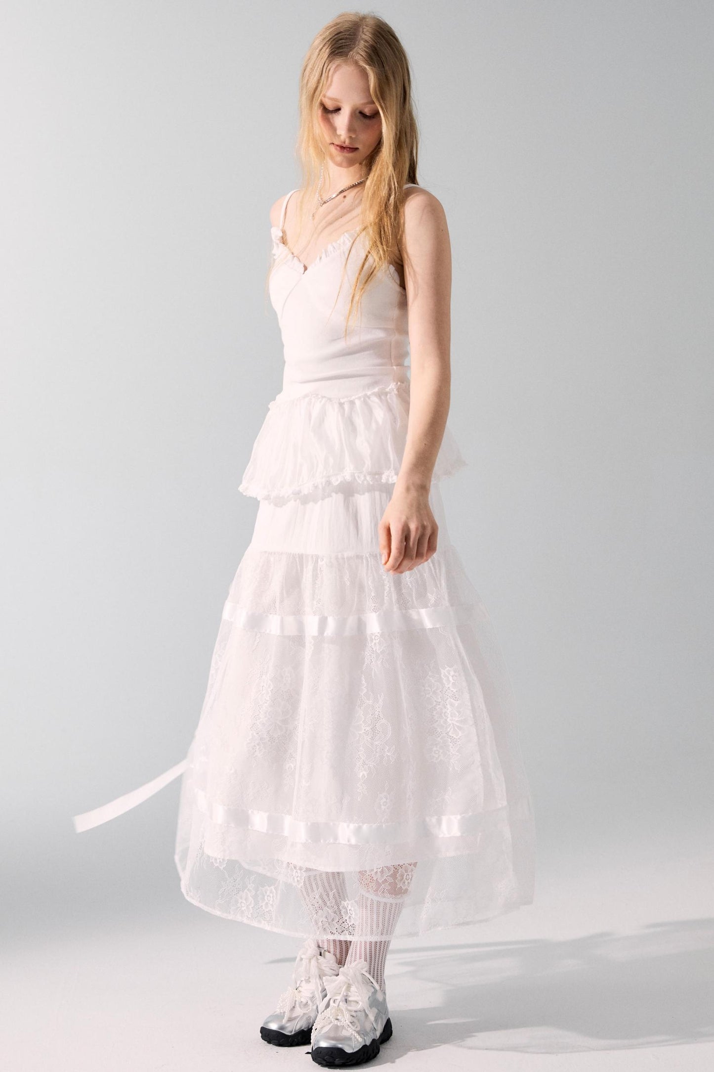 Romantic Bow Detail Long Skirt