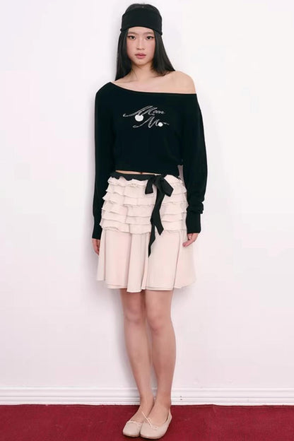 Cherry Jacquard Merino Wool Top
