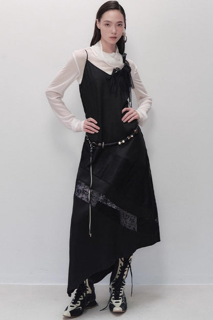 Dark Silk Butterfly Wings Slip Dress