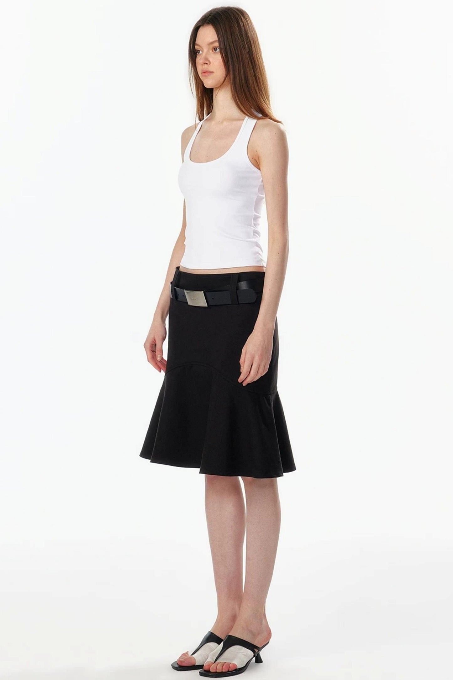 Wide-Waisted Fishtail Skirt