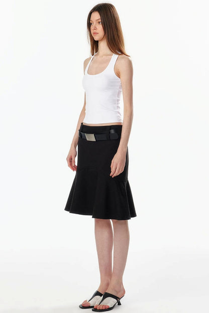 Wide-Waisted Fishtail Skirt