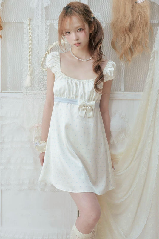 Imitation Acetate Polka Dot Dress